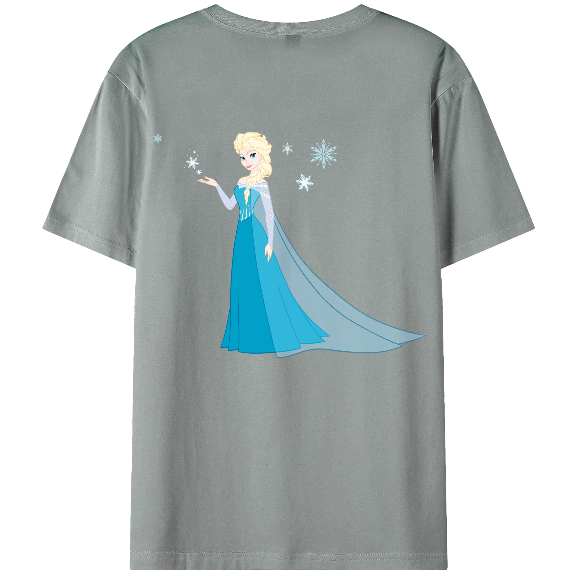 （画像用） アナと雪の女王 アンナ エルサ Frozen Anna Elsa 綿100％ メンズ半袖Tシャツ（バックプリント） 通気性